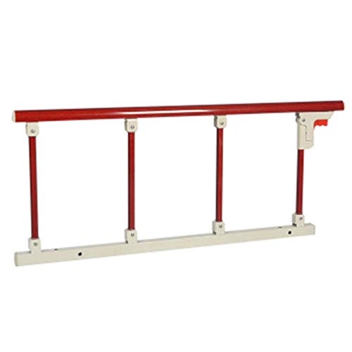 Barandillas For Camas Barandilla De La Cama Plegable Protector Lateral De Seguridad for Adultos Mayores, Guardia Agarre De Metal Barra De Parachoques (Color : Red, Size : 95cmx52cm)