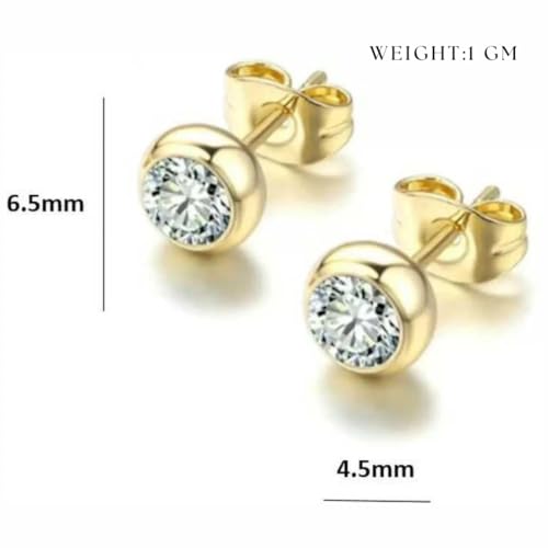 Image of Nilu's Collection Daily Use, Light Weight Cubic Zircon Stud Earrings| Perfect for baby girls, office goers