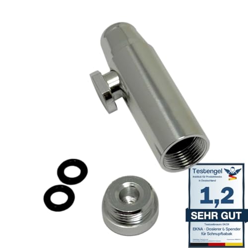EKNA Schnupftabak Dosierer - Snuffer Bottle - Snuff Board - Versch. Varianten - Dosier Fläschchen (V1 - silber)