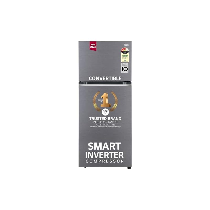 LG 343 L 3 Star Frost-Free Smart Inverter Double Door Refrigerator (2023 Model, GL-S382SDSX, Dazzle Steel, Convertible with Express Freeze)