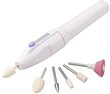 Moolten 7 In 1 Art Tip Electric Nails Decorator Salon Sharper Grinder Drill Machine Polish Manicure Pedicure Grooming Tool Kit – White