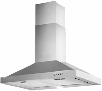 Wall Mount Range Hood 30 inch with Ducted/Ductless Convertible Duct, Stainless Steel Chimney-Style Over Stove Vent Hood with LED Light, 3 Speed Exhaust Fan, 450 CFM