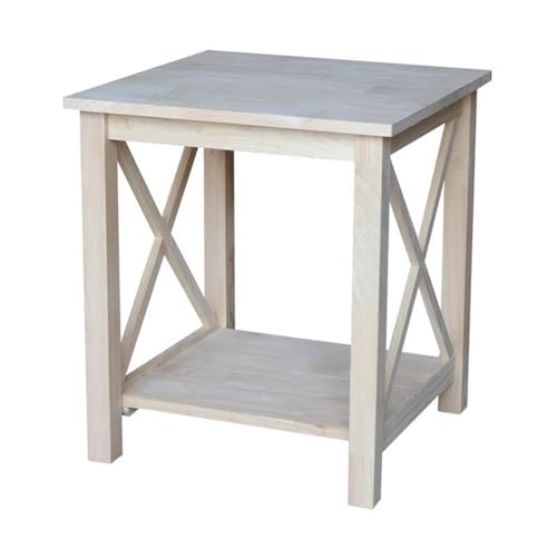 Hampton Solid Wood End Table Unfinished