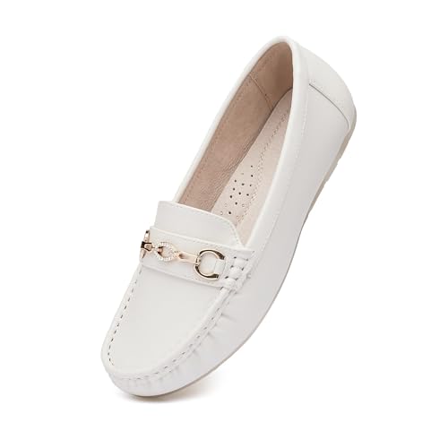 Image of Women's Business Loafers Work Casual Flats Shoes Lightweight Penny PU Leather Slip On Walking Shoes