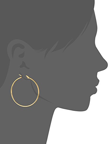 Image of Amazon Essentials Stainless Steel Rounded Tube Hoop Earrings (50mm), (previously Amazon Collection)