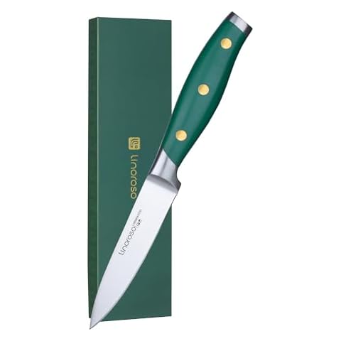 linoroso Paring Knife 3.5 inch Small Kitchen Knife with Premium Gift Box, German Carbon Stainless Steel Fruit Knife, Ultra Sharp Knife for Cutting and Peeling, Gifts for Women and Men Cover