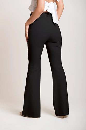 Image of Mehrang Women's High Waist Flare Pants, Bootcut Pants, Black