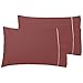 Grattitude® - Federe cuscini letto matrimoniale – Set 2 federe cuscini letto – 100% puro cotone- Federe cuscini letto – Copricuscini Letto – Federa cuscino 50x80 – Colori Tinta Unita. (Bordeaux)