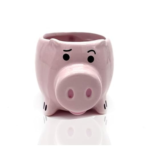 Taza De Café De Cerdo, 3D Taza De Cerámica Hecha A Mano De Dibujos Animados, Nariz Grande Apertura grande Taza de Té con Lechón, Divertido Taza de leche de animalitos para niñas