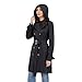 Michael Kors Women's Double Button Trench Coat with Belt and Detachable Hood, Black, X-Large