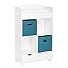 RiverRidge 02-170K Storage Cabinet, White with 2 Turquoise Bins