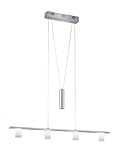 trio leuchten jojo pendelleuchte garda Produkttyp: Hängeleuchte Trio-Leuchten LED-Jojo-Pendelleuchte Aluminium gebürstet/chrom, Glas weiß gewischt, inklusiv 4x 5W LED, Breite: 90 cm, Höhe: 100-150 cm 321410406