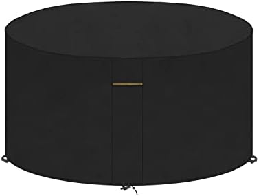 VANSHEIM Outdoor Table Covers Waterproof Round Furniture Cover for Outdoor Table and Chairs Cover Waterproof Round Patio Table Covers for Outdoor Furniture Covers Water Resistant Fabric Ø51.2"x28"