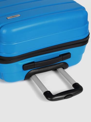 Image of TEAKWOOD LEATHERS Hardside Wheels Trolley Bag, Hard Cabin with Zipper Closure, Adjustable Push Button & Cross Side Strap, Lock System 360 Degree (55 CM, 65 CM, Royal Blue)