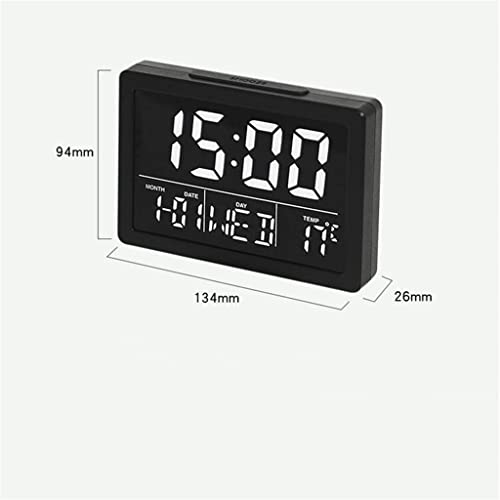 Reloj despertador digital con música y control de voz LED para mesa 8