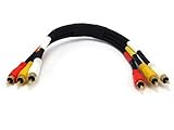Monoprice 1ft Triple RCA Stereo Video Dubbing Composite Cable (3 x RG59U)