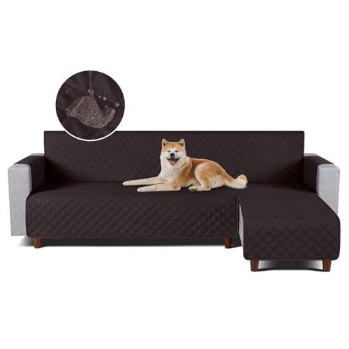 TAOCOCO 防水 カウチソファカバー フロアソファカバー コーナーソファカバー ソファーベッドカバー オットマンカバー コンパクト L字 肘付き 2人3人掛け 犬猫対策 毛髪不粘着 滑り止め 替えソファカバー 防塵 汚れ防止 傷防止 爪とぎ防止 おしゃれ ソファーカバー インテリア マルチカバー 四季適用 撥水加工 丸洗い可能 (チョコレート色, 2+3人掛け)