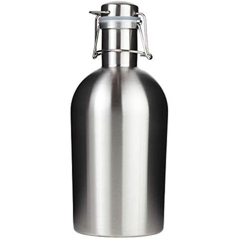 Trenton Gifts Stainless Steel Growler with Flip Top Cap Cover