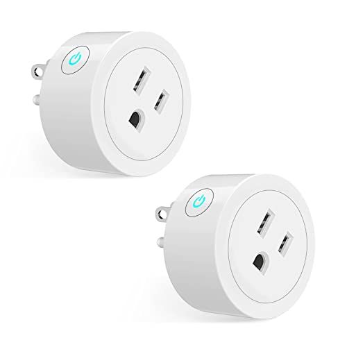 MoesGo Smart WiFi Power Dimmer Plug Brightness Adjust Timer Socket Tuya Smart Life App Remote Control Compatible with Alexa and Google Home 2 Pack White