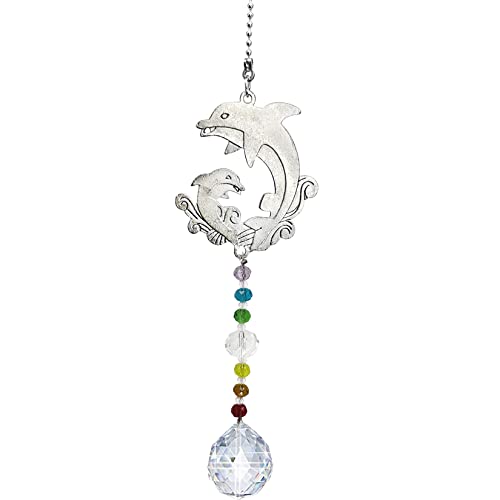Persofine Window Hanging Suncatcher with Crystal, Dolphin Crystal Sun Catcher ...