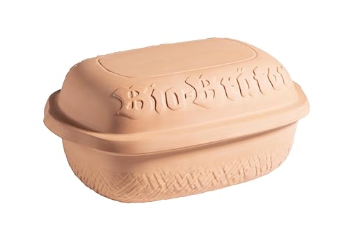 MÄSER 934115 - Olla de cerámica con tapa, capacidad aprox. 4,5 L, olla de cerámica para cocinar al vapor sin grasa, como olla romana para asar, guisar o cazuela en el horno, arcilla natural