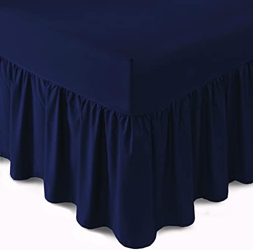 Bronwen Mathew Frilled Fitted Base Valance Sheet Extra Deep King Size Bed Skirt Valance Fitted Sheets Grey , Soft Brushed Microfiber Easy Care Non Iron (King, Grey)