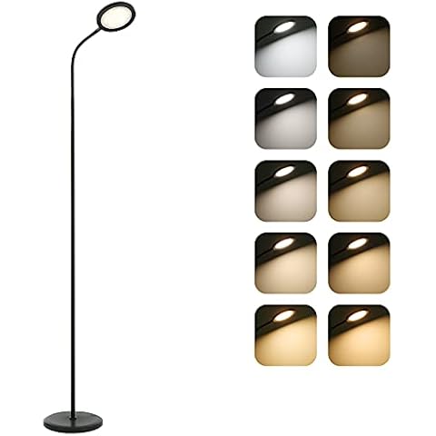 Tomshin-e Touch Floor Lamp Reading Lamp,3 Color Temperatures & Stepless Dimmable Brightness,Modern LED Standing Tall Lamps Task Lighting for for Living Room Bedroom Office Dorm,15W Cover