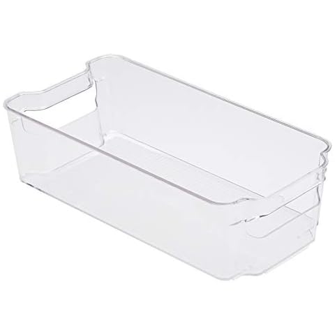 Amazon Basics - Juego de 2 recipientes de plástico medianos para frigorífico Cover