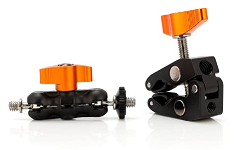 Image of E-Image EI-A52K 2.8'' Mini Friction Arm with EI-A05S Super Clamp | with 1 /4''-20 Thread 180 Adjustable Arm | for DSLR /Camera Rig /Tripod /Photography Studio | Payload 1.5kg, Black