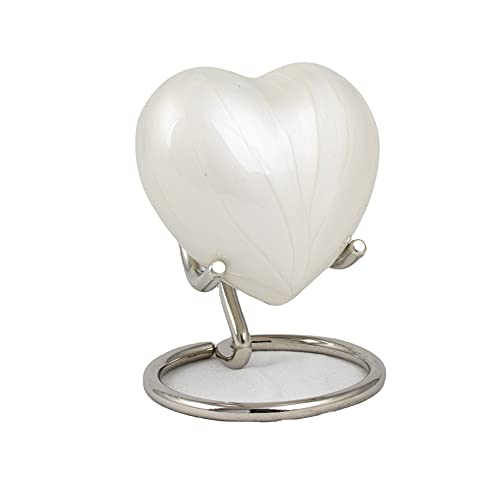UrnsWithLove Petite urne funéraire en Aluminium en Forme de cœur pour Cendres avec Couvercle amélioré, Mini urne funéraire en Forme de cœur avec boîte...