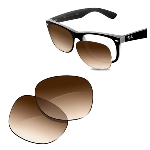 Glintbay Lentes de óculos de sol de substituição 100% precisas para RayBan New Wayfarer RB2132 58 mm - Marrom dégradé polarizado