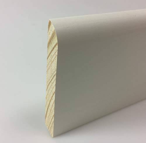 IE-1058-S4-2400 - Rodapié de madera barnizada - 10x58mm - 4x pzas a 2400m - TOTAL 9,6 Metros - color blanco
