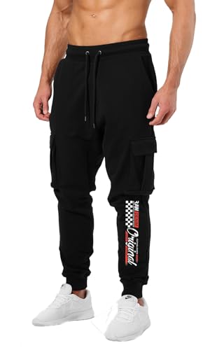 Image of JUGULAR Men's Regular Fit low Rise Cotton Solid Stylish Cargo Track Pants