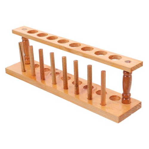 NUOLUX 2個 木製試験管スタンド スロット 実験室用試験管ラック 耐久性高く使いやすい 化学研究 学校 家向け収納ホルダー