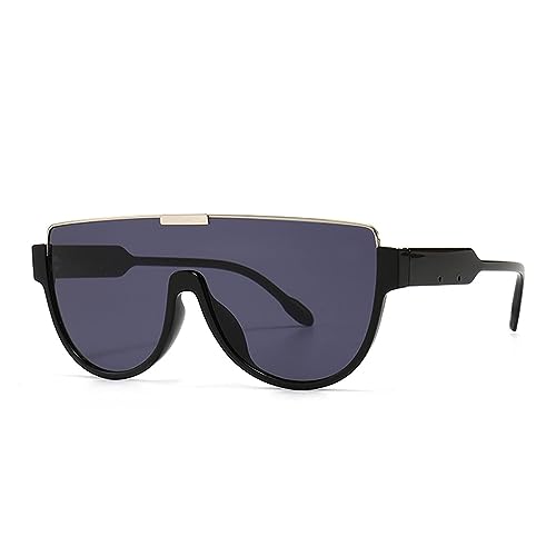 Image of Oversized Sunglasses Women Men Luxury Big Frame Mask Glasses Goggle Flat Top Clear Eye Protection Glasses Shade UV400