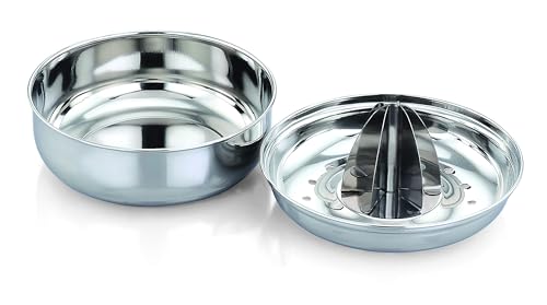 Image of Expresso Stainless Steel Citrus Lemon Orange Juicer Manual Hand Squeezer, Juicer Hand Press Manual Juicer Fruit Lemon Lime Orange Squeezer with Bowl Juicer Strainer (Round Big)
