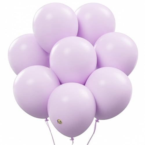 Image of AFTERLOON Biodegradable Natural Rubber Latex Balloons 24 pcs Pale Lavender 10 Inch, Plastic-Free Alternative Matte Color Durable Thickened Extra Strong Helium Float, ballon Globos Decor De Fiestas