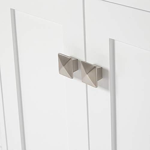 Ariel 48" Inch White Bathroom Vanity Base Cabinet With Single Sink Configuration | 2 Soft Closing Doors And 9 Full Extension Dovetail Drawers | Satin Nickel Hardware | 48" X 21.5" X 34.5" #TOP5