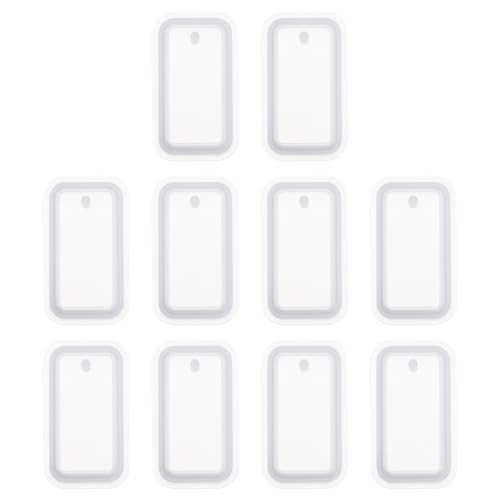 QUARKZMAN 10 moldes rectangulares de resina para llaveros, kit de forma de epoxi de silicona, con agujero para llaveros, joyas, manualidades, manualidades, color blanco