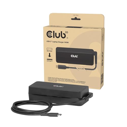 Club 3D CAC-1932 USB-C® Chargeur pour Ordinateur Portable 140 W 1 m