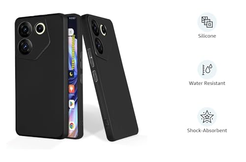 PrintWhiz Soft Silicone Back Cover for Tecno Camon 20 Pro 5G, Black - Image 3