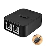 Network LAN Switch RJ45, Splitter Ethernet 2-in-1-Sortie o 1-in-2-Sorties Duplicatore RJ45,1000Mbps CAT8/CAT7/Cat6A/Cat6/Cat5e/Cat5, PoE, placcato oro, interruttore