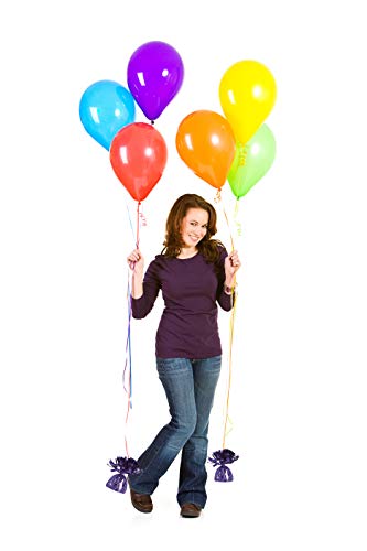 BLUE RIBBON Helium Tank with 50 Balloons and White Ribbon + 12 Purple Weights + Plus Tying Tool - Image 6