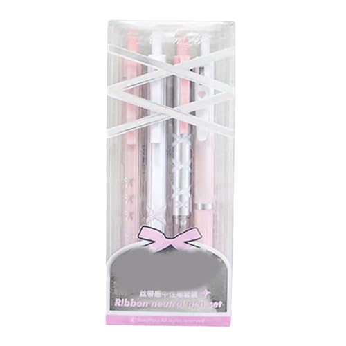 4 bolígrafos de gel Ballet Strap Bows retráctiles 0.5mm