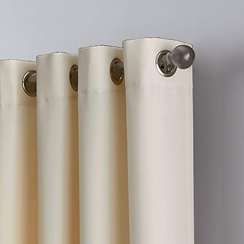 Curtainworks 1Q80370ARE Kendall Color Block Grommet Curtain Panel, 95 inch, Cream/Black image 2