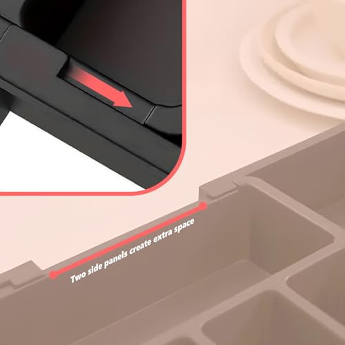 Range-couverts extensible cuisine grande capacité taille réglable 8 compartiments gris robuste - 8