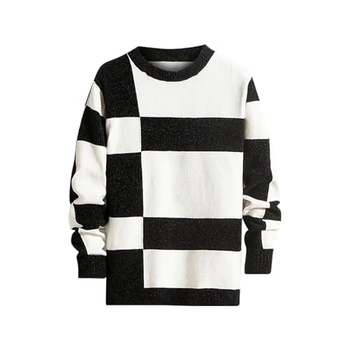 Muscularfit Striped Sweaters for Men Causal Fashion Long Sleeve Slim Knitted Pullover Long Sleeve Thermal Sweaters Going Out