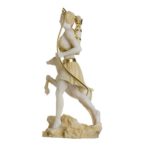 Estatua Diosa Artemisa Diana Griega Alabastro 17 cm miniatura 4