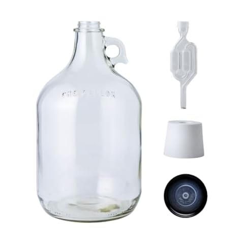 FastRack 1 gal Jug with Twin Bubble Airlock and Polyseal Lid Cover