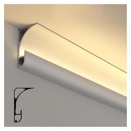 Perfil de aluminio con canal LED difusor para luz indirecta sin puntos blancos
